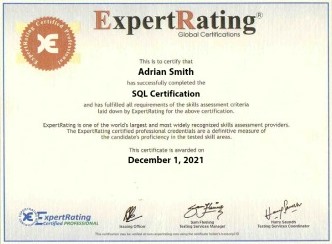 online sql certification